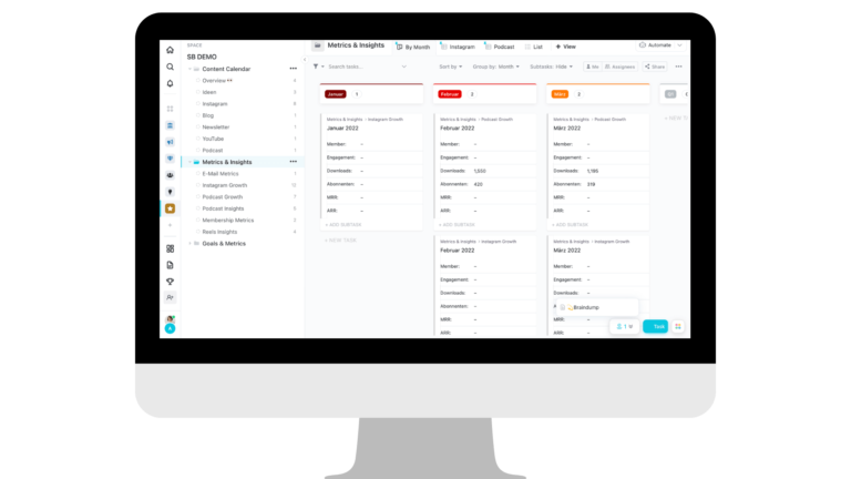 Mit ClickUp arbeiten